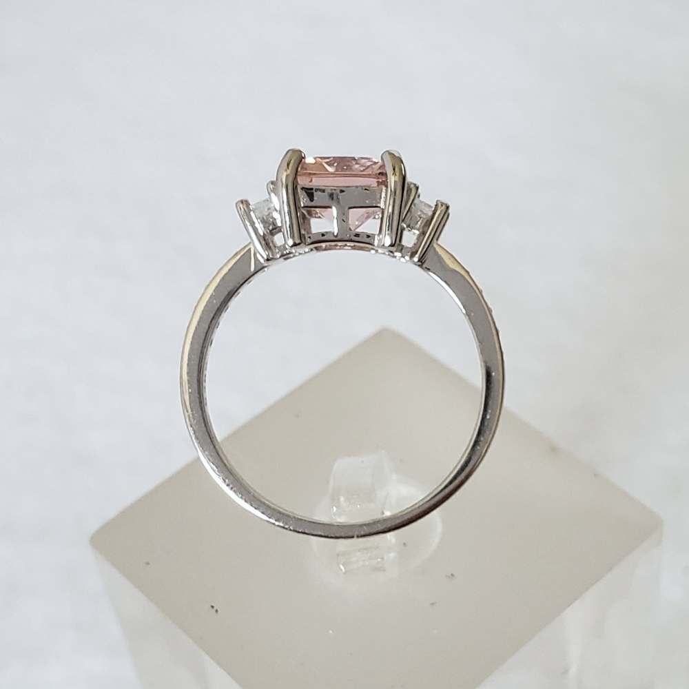 Sterling 2ct Morganite Ring - Picture 4 of 8
